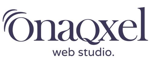 Onaqxel Web Studio Primary Logo in Space Cadet Color